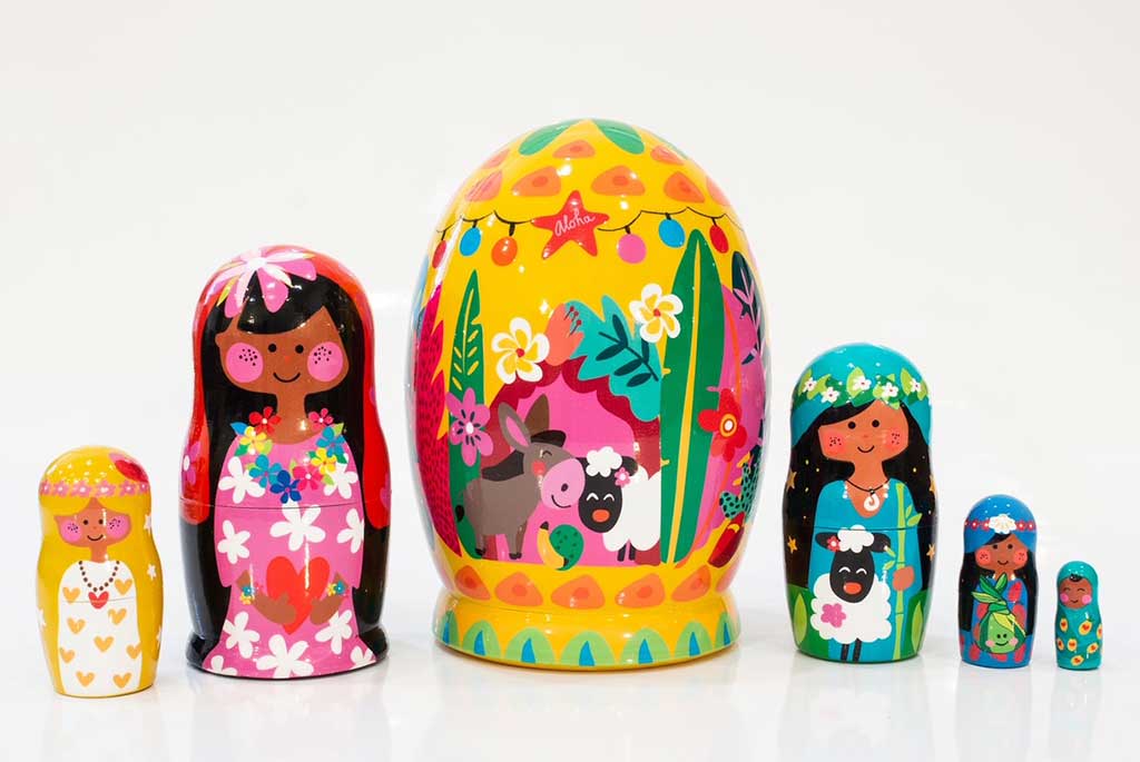 SPECIAL EDITION ALOHA SUSU NATIVITY SET, 6pc set