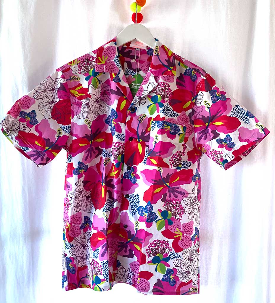 HOT HIBISCUS ALOHA SHIRT MEN/UNISEX