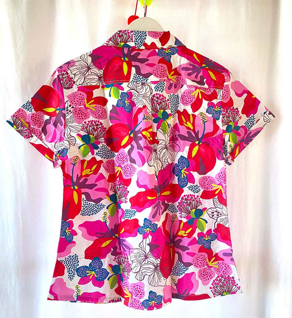 HOT HIBISCUS ALOHA SHIRT WOMEN