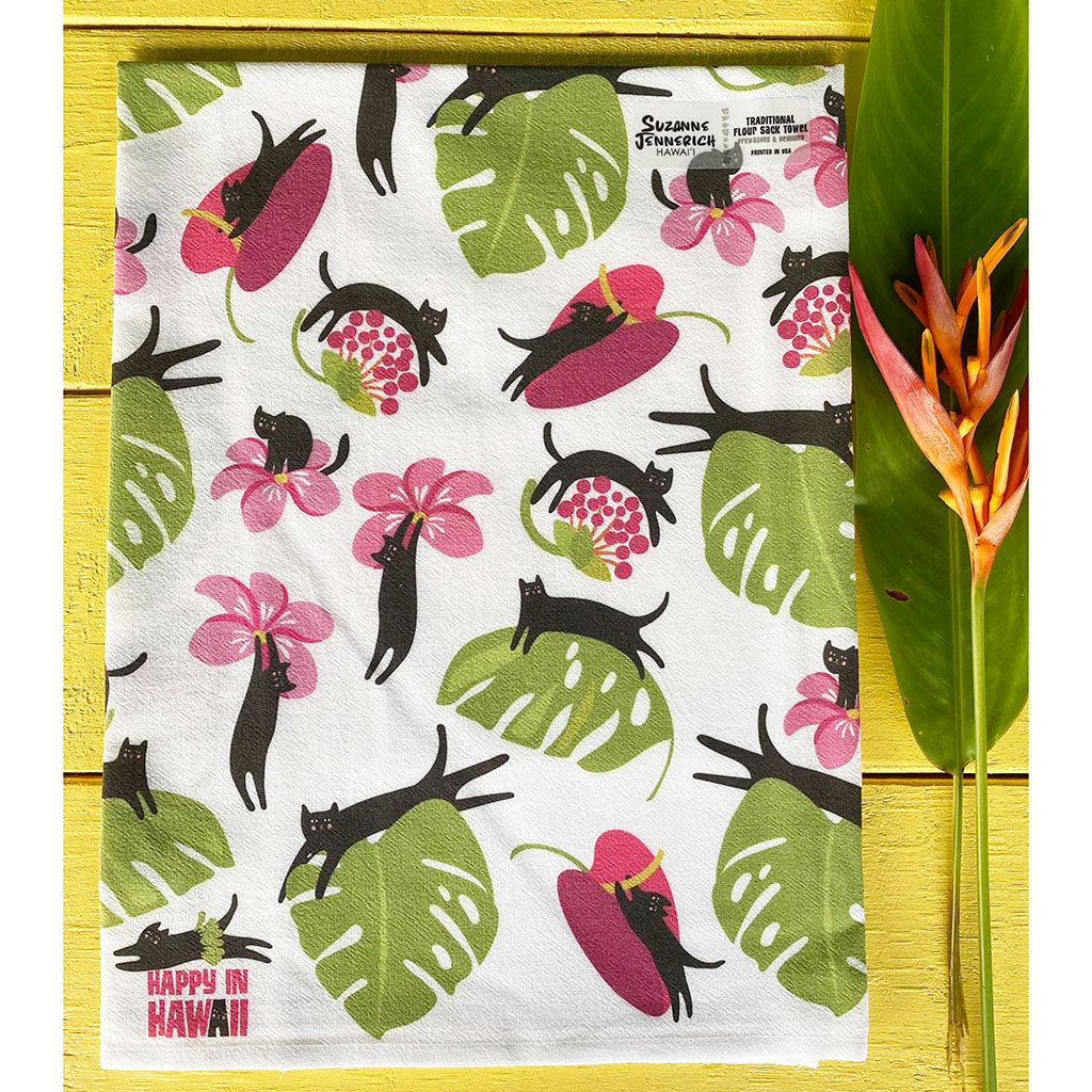 BLACK CATS HAWAII kitchen towel