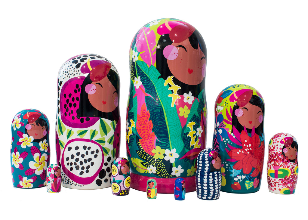 MY BLOOMING HAWAIIAN ISLANDS, 10pc Set, 10"