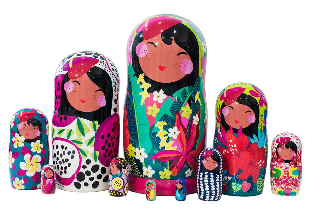 MY BLOOMING HAWAIIAN ISLANDS, 10pc Set, 10"