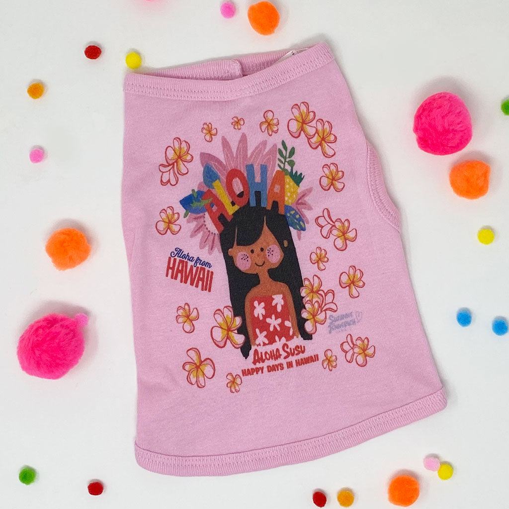 ALOHA SUSU PINK DOG TEE