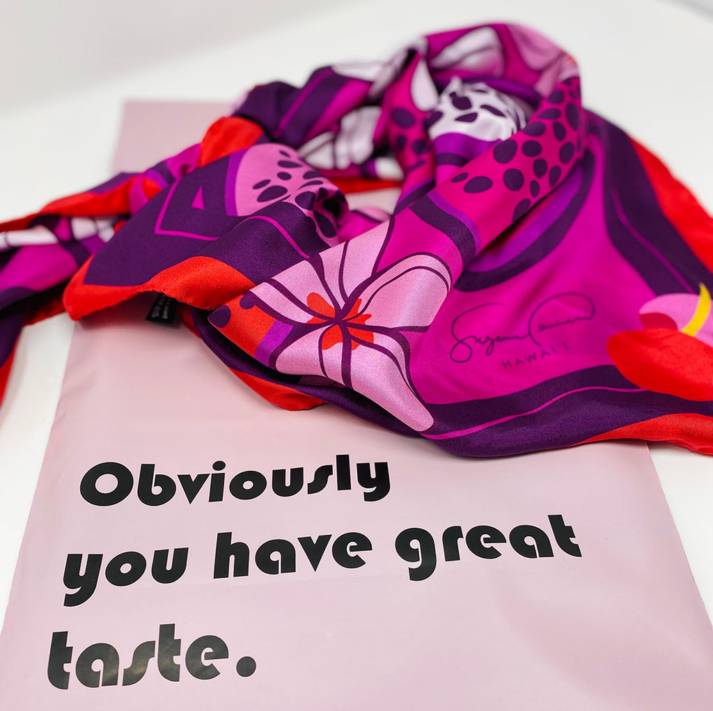 DRAGONFRUIT SILK TWILL SCARF