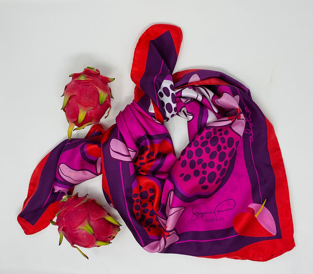 DRAGONFRUIT SILK TWILL SCARF