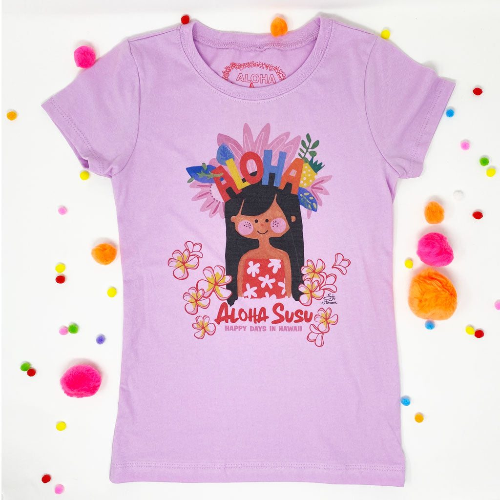 ALOHA SUSU LILAC GIRLS TEE