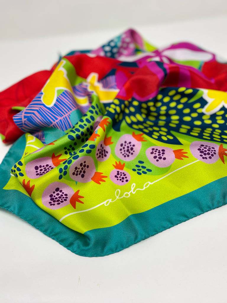 MY MAUI GARDEN SILK TWILL SCARF