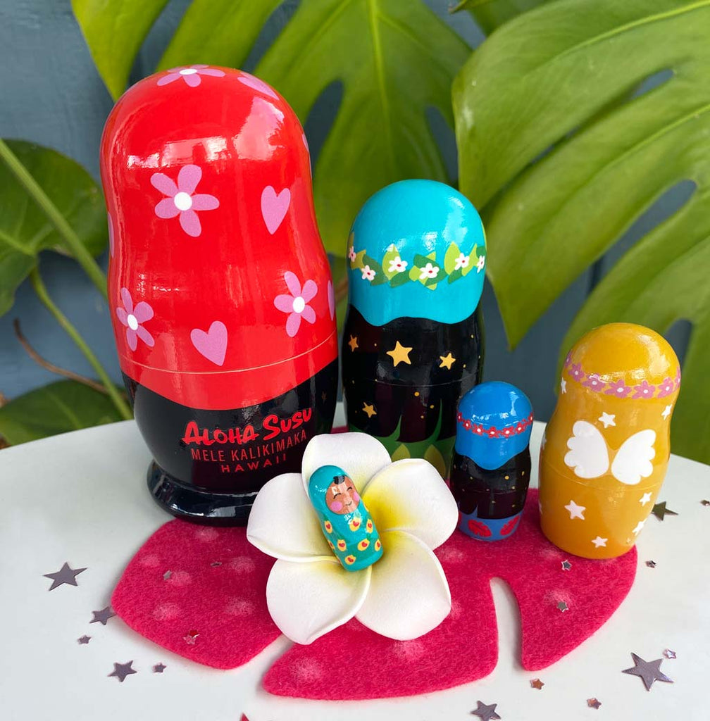 ALOHA SUSU NATIVITY SET, 5pc set, 4"