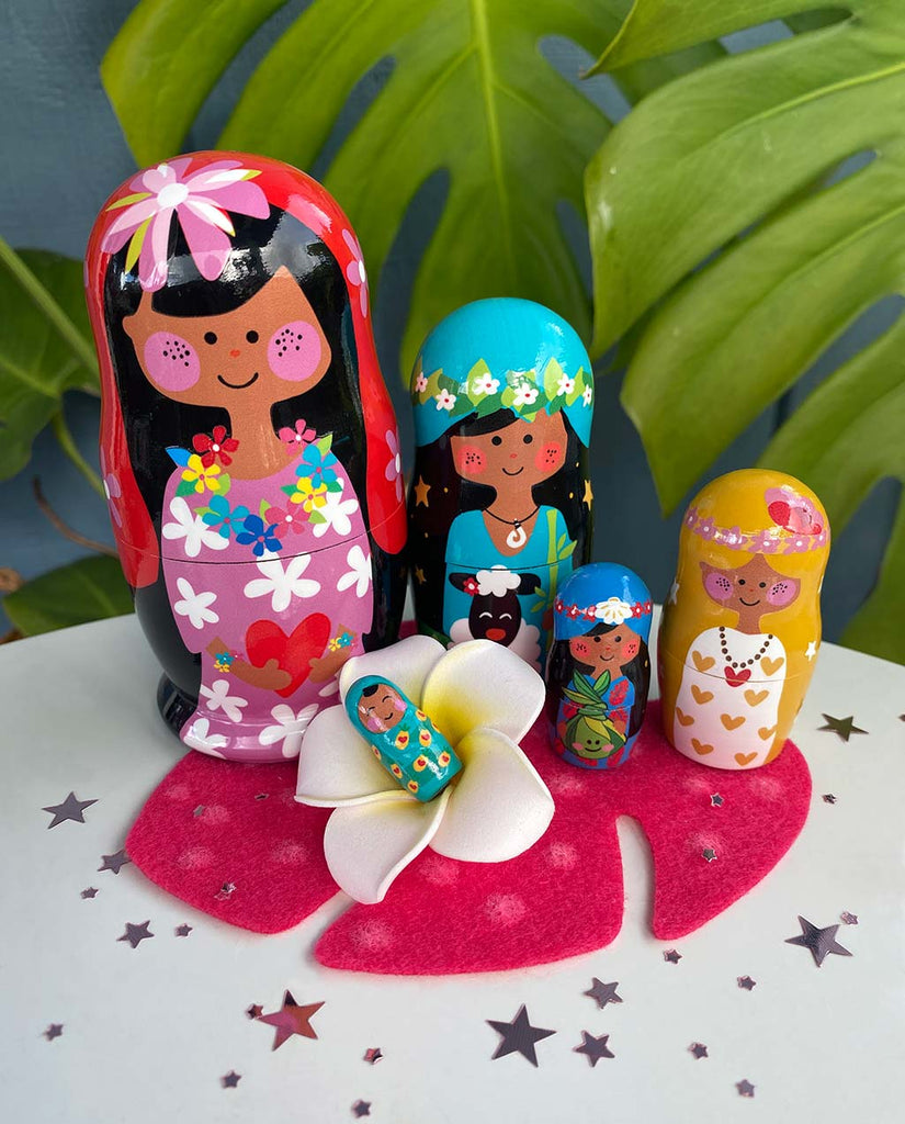 ALOHA SUSU NATIVITY SET, 5pc set, 4"