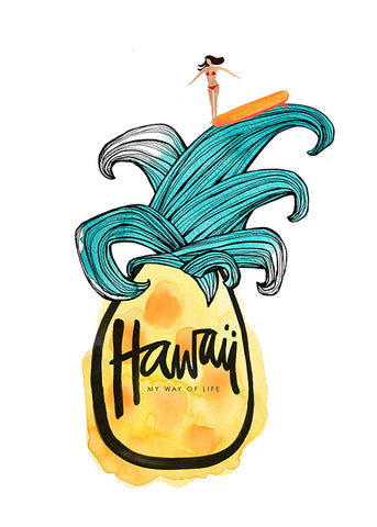 PINEAPPLE SURF BIKINI GIRL