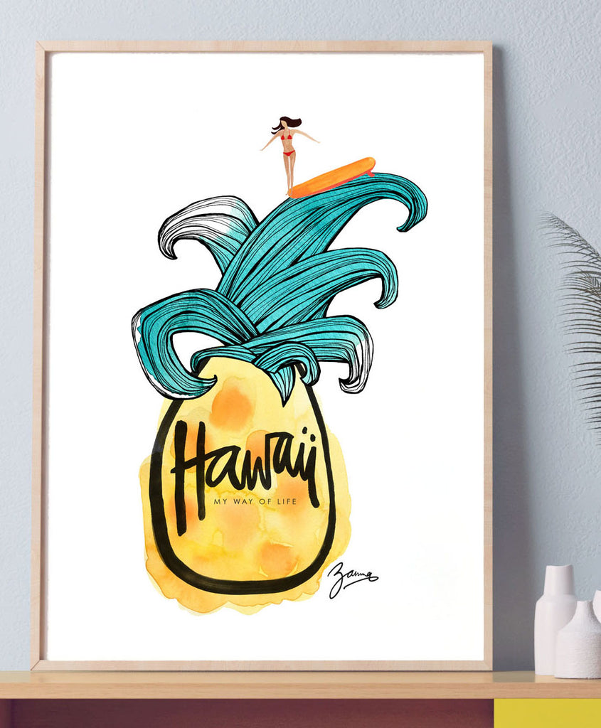 PINEAPPLE SURF BIKINI GIRL