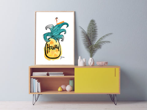 PINEAPPLE SURF BIKINI GIRL