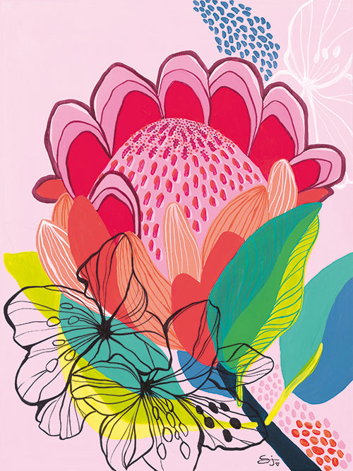PINK PROTEA print