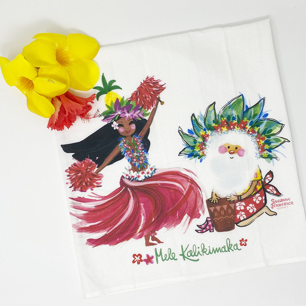 SANTA HULA kitchen towel