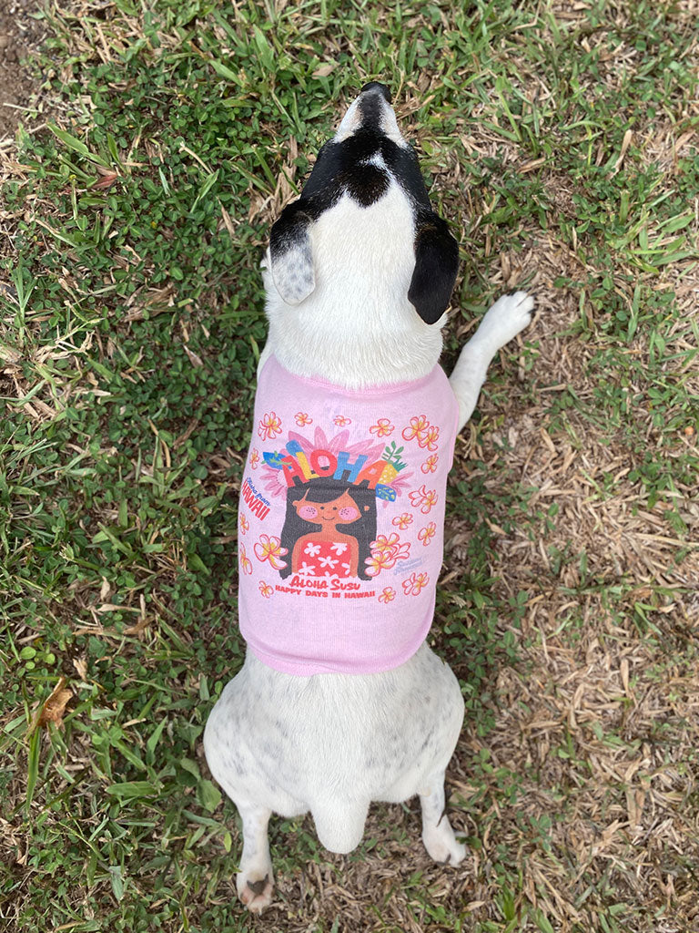 ALOHA SUSU WHITE DOG TEE