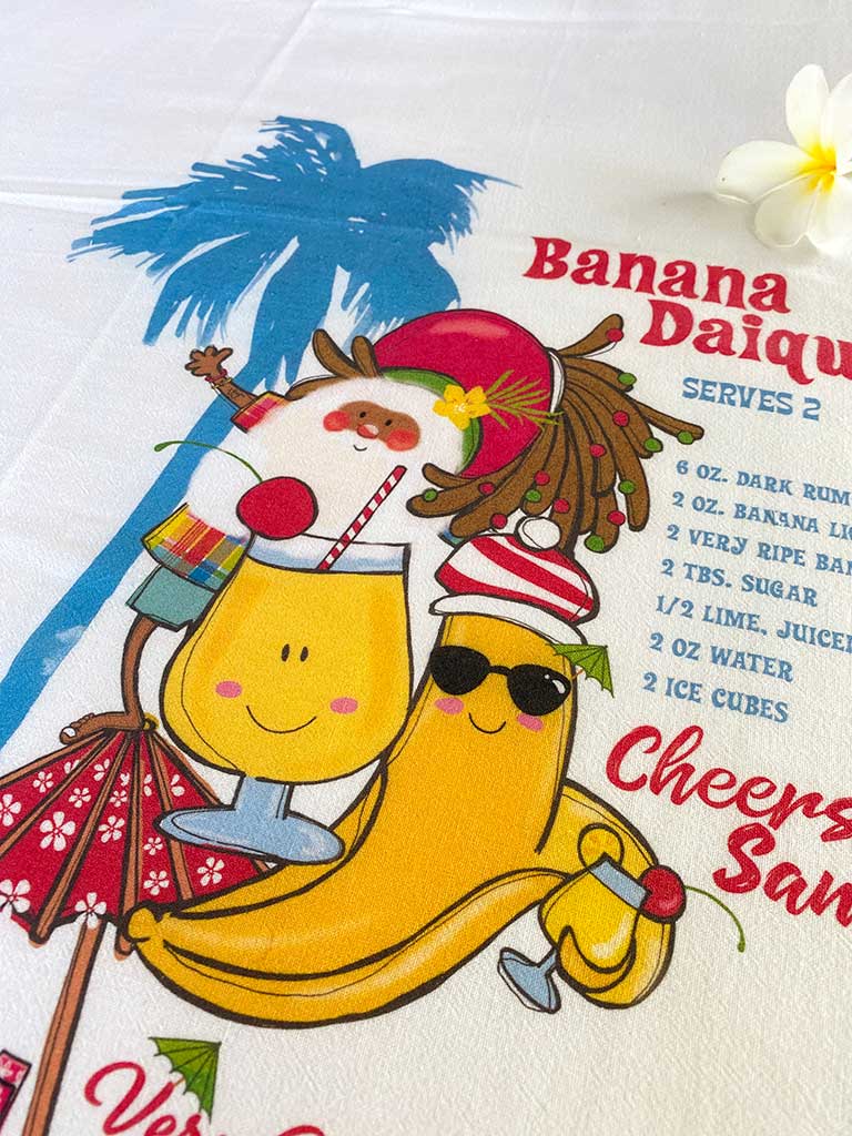 VIRGIN ISLANDS SANTA BANANA DAIQUIRI kitchen towel