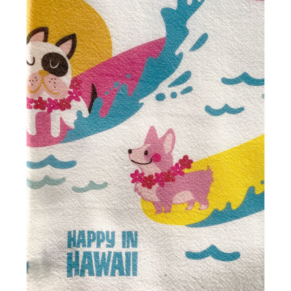 SURFING DOGS kitchen towel