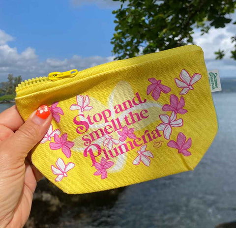Stop and smell the Plumeria pouch