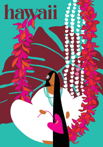 "Wahine noʻonoʻo" print Turquoise