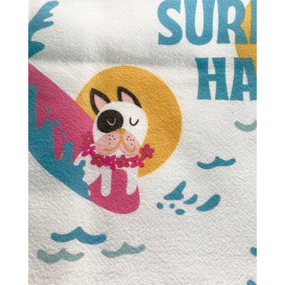 SURFING DOGS kitchen towel