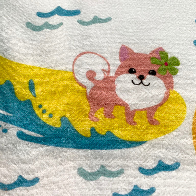 SURFING DOGS kitchen towel