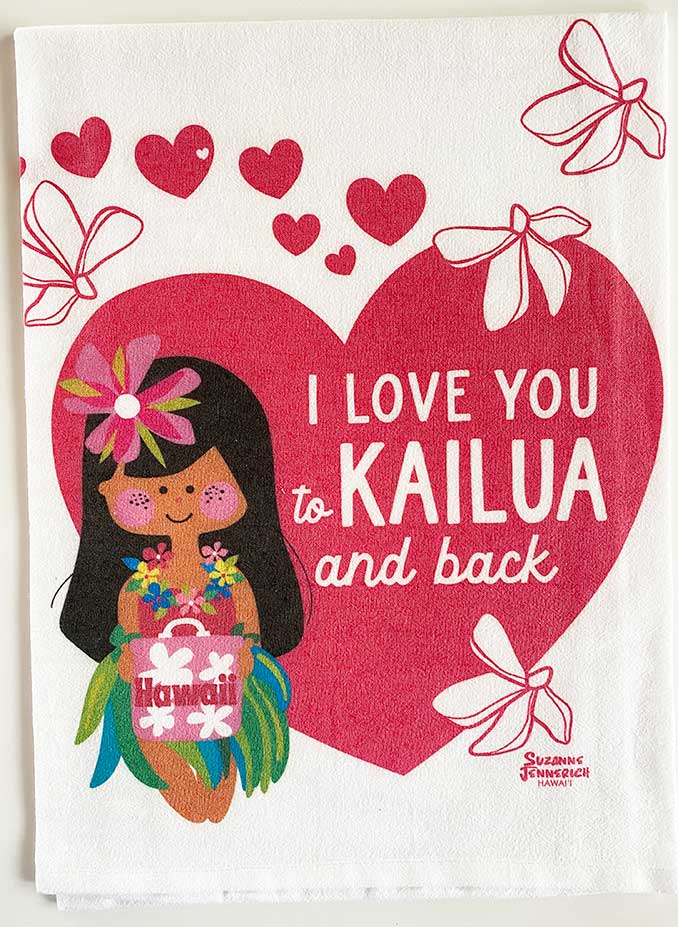 SUSU LOVES KAILUA kitchen towel
